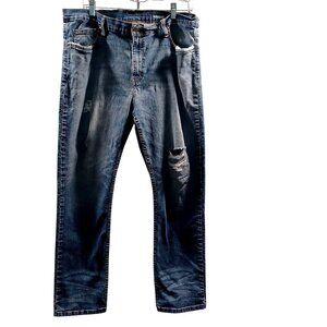 Jeans Mens 38x30 Goth Streetwear Grunge Stretch Jeans Distressed Frayed Ripped